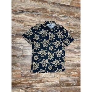 Mens Reyn Spooner Brrr Performance Polo Shirt Size Medium Tropical Floral Flower